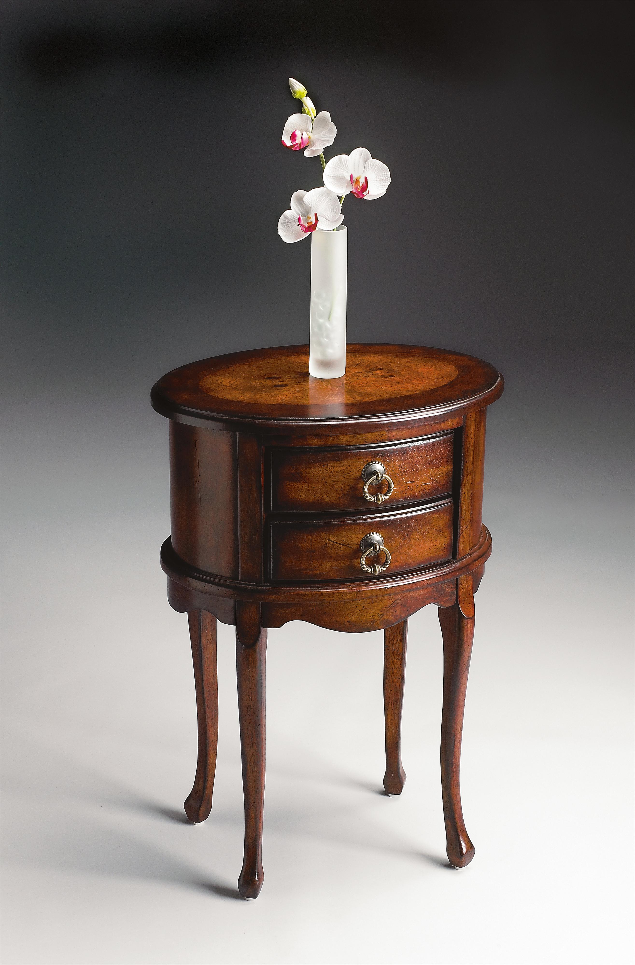 Butler Specialty Company Plantation Cherry 1589024 Oval Side Table Mueller Furniture End Tables